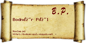 Bodnár Pál névjegykártya